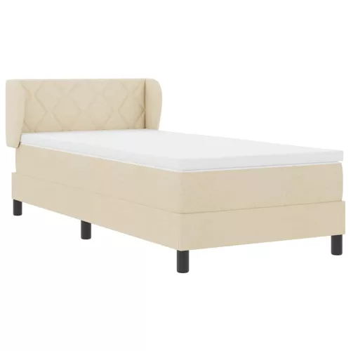 Boxspring ágy matraccal Krém 100 x 200 cm szövet