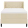 Boxspring ágy matraccal Krém 100 x 200 cm szövet