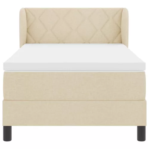 Boxspring ágy matraccal Krém 100 x 200 cm szövet