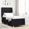 Boxspring ágy matraccal Sötétszürke 90x190 cm Szövet Fekete