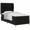 Boxspring ágy matraccal Sötétszürke 90x190 cm Szövet Fekete