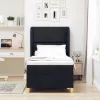 Boxspring ágy matraccal Sötétszürke 90x190 cm Szövet Fekete