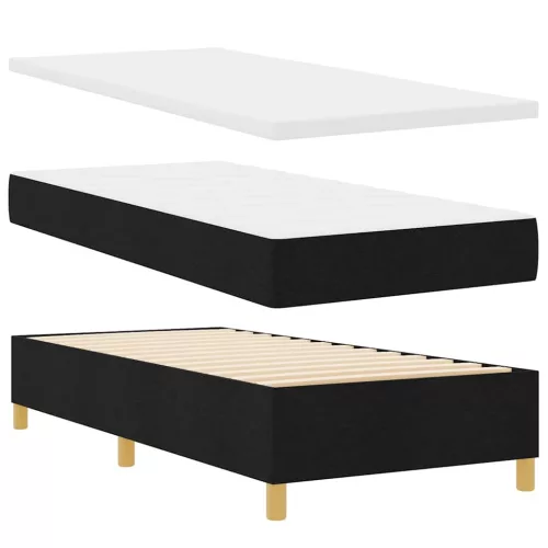 Boxspring ágy matraccal Sötétszürke 90x190 cm Szövet Fekete