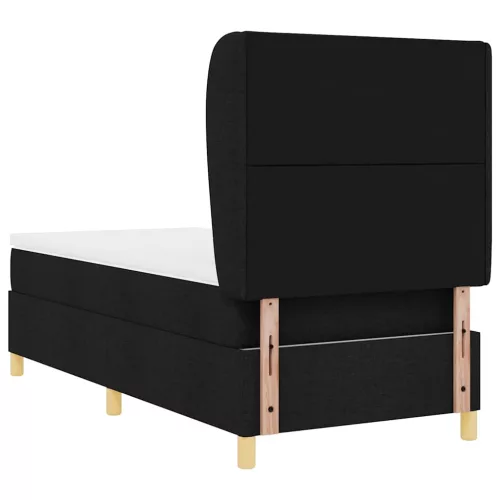 Boxspring ágy matraccal Sötétszürke 90x190 cm Szövet Fekete