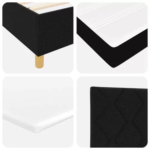 Boxspring ágy matraccal Sötétszürke 90x190 cm Szövet Fekete