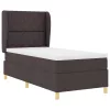 Boxspring ágy matraccal Sötétszürke 90x190 cm Szövet sötétbarna