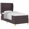 Boxspring ágy matraccal Sötétszürke 90x190 cm Szövet sötétbarna