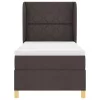Boxspring ágy matraccal Sötétszürke 90x190 cm Szövet sötétbarna