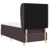 Boxspring ágy matraccal Sötétszürke 90x190 cm Szövet sötétbarna
