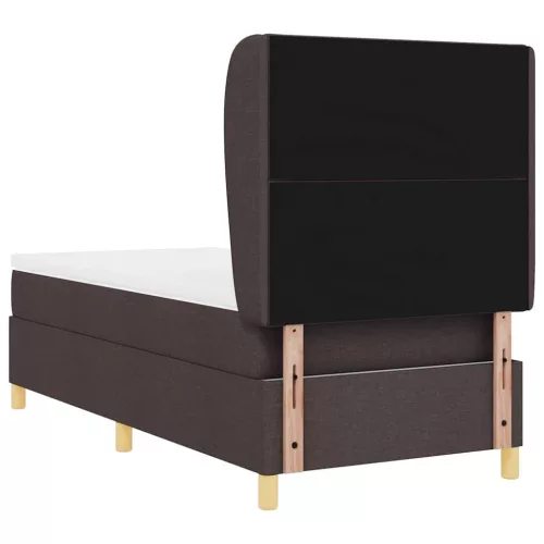 Boxspring ágy matraccal Sötétszürke 90x190 cm Szövet sötétbarna