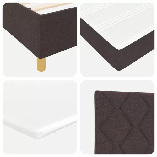 Boxspring ágy matraccal Sötétszürke 90x190 cm Szövet sötétbarna