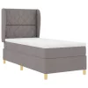 Boxspring ágy matraccal Sötétszürke 90x190 cm Szövet Tópszínű