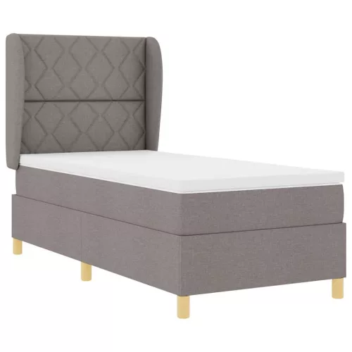 Boxspring ágy matraccal Sötétszürke 90x190 cm Szövet Tópszínű