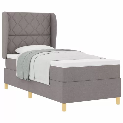 Boxspring ágy matraccal Sötétszürke 90x190 cm Szövet Tópszínű