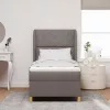Boxspring ágy matraccal Sötétszürke 90x190 cm Szövet Tópszínű