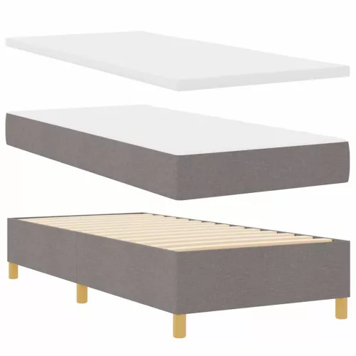 Boxspring ágy matraccal Sötétszürke 90x190 cm Szövet Tópszínű