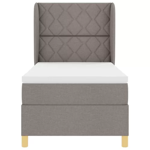 Boxspring ágy matraccal Sötétszürke 90x190 cm Szövet Tópszínű