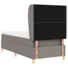 Boxspring ágy matraccal Sötétszürke 90x190 cm Szövet Tópszínű