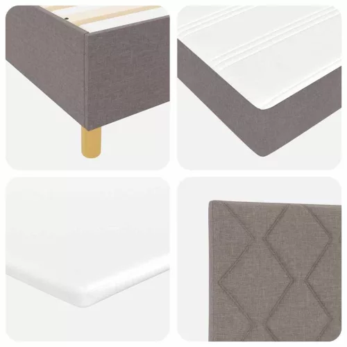 Boxspring ágy matraccal Sötétszürke 90x190 cm Szövet Tópszínű