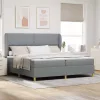 Boxspring ágy matraccal Sötétszürke 90x190 cm Szövet matraccal