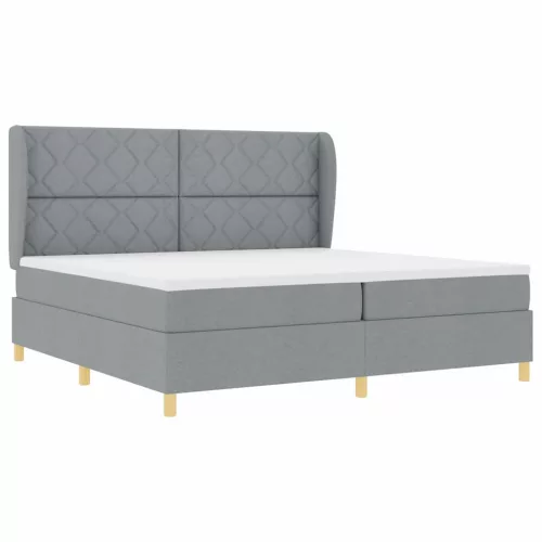 Boxspring ágy matraccal Sötétszürke 90x190 cm Szövet matraccal