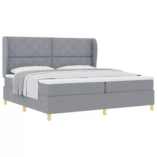 Boxspring ágy matraccal Sötétszürke 90x190 cm Szövet matraccal