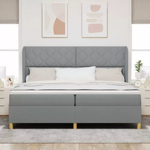 Boxspring ágy matraccal Sötétszürke 90x190 cm Szövet matraccal