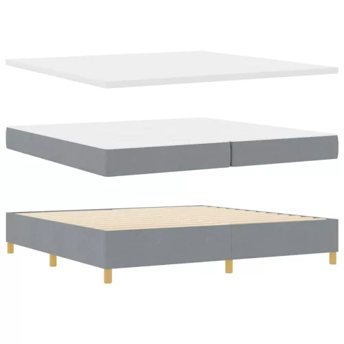 Boxspring ágy matraccal Sötétszürke 90x190 cm Szövet matraccal