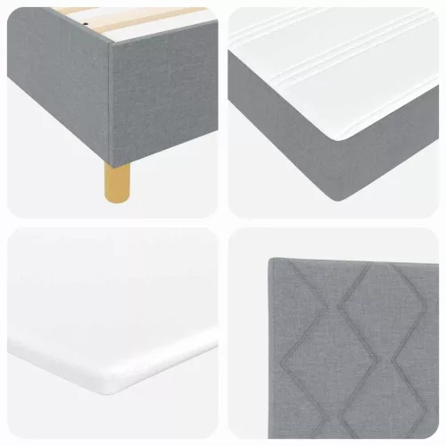 Boxspring ágy matraccal Sötétszürke 90x190 cm Szövet matraccal