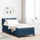 Boxspring ágy matraccal Kék 90 x 200 cm Szövet és Mérnöki Fa