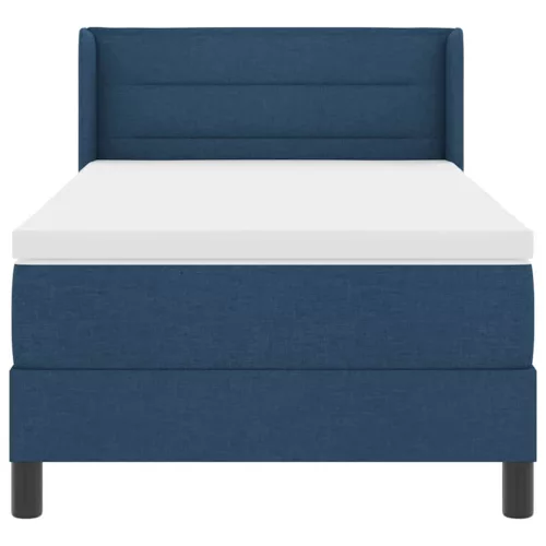 Boxspring ágy matraccal Kék 90 x 200 cm Szövet és Mérnöki Fa