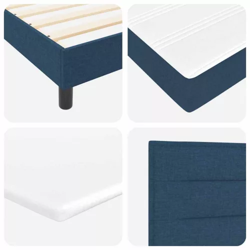Boxspring ágy matraccal Kék 90 x 200 cm Szövet és Mérnöki Fa