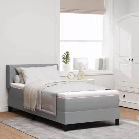 Boxspring ágy matraccal Világosszürke 90 x 190 cm