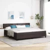 Boxspring ágy matraccal Sötét Barna 200 x 200 cm