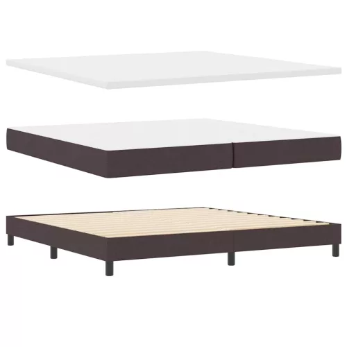 Boxspring ágy matraccal Sötét Barna 200 x 200 cm
