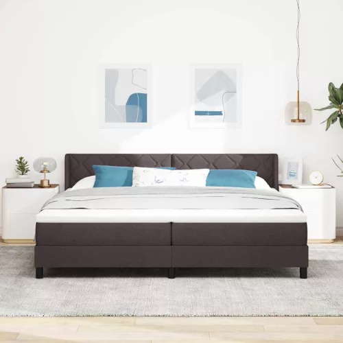 Boxspring ágy matraccal Sötét Barna 200 x 200 cm