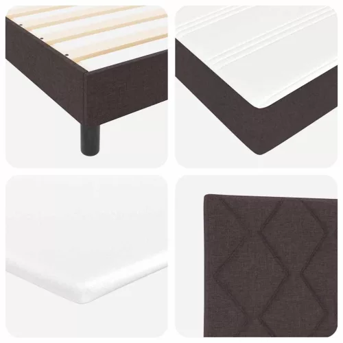 Boxspring ágy matraccal Sötét Barna 200 x 200 cm