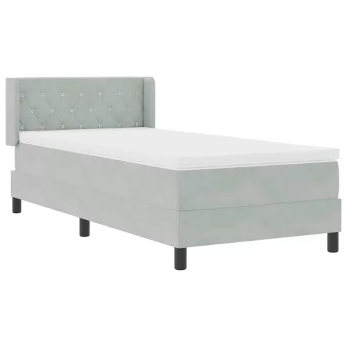 Box Spring ágy matraccal fekete 100x200 cm bársonyos matraccal