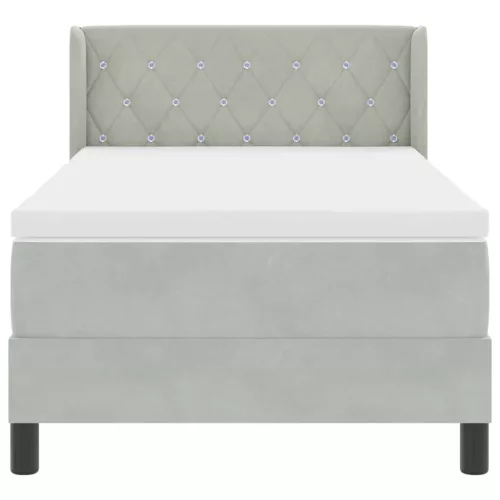 Box Spring ágy matraccal fekete 100x200 cm bársonyos matraccal