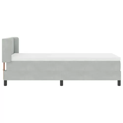 Box Spring ágy matraccal fekete 100x200 cm bársonyos matraccal