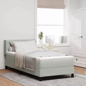   Box Spring ágy matraccal fekete 100x200 cm bársonyos matraccal