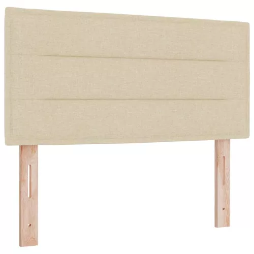 Boxrugós ágy matraccal fejtámlával Krém 100 x 200 cm szövet