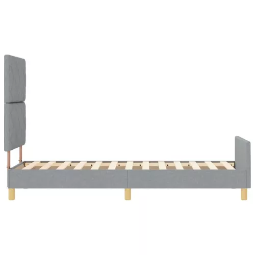 Ágykeret fejtámlával Világosszürke 80 x 200 cm szövet