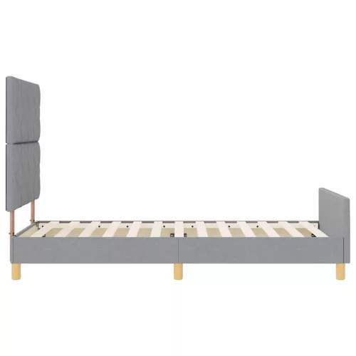 Ágykeret fejtámlával Világosszürke 100 x 200 cm szövet