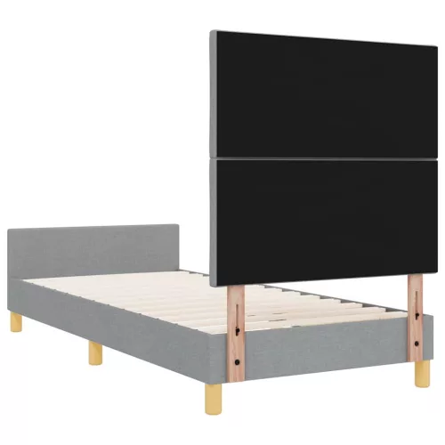 Ágykeret fejtámlával Világosszürke 100 x 200 cm szövet
