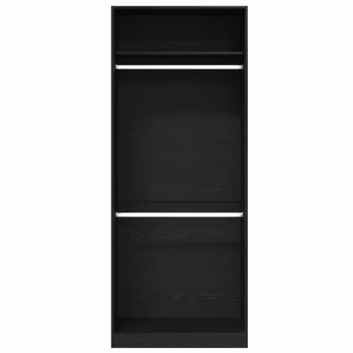 Ruhásszekrény polcokkal Musta tammi 80 x 50 x 200 cm Faanyag
