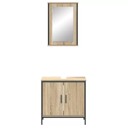 Fürdőszoba bútor szett 2 pcs Barna 60 x 30 x 60 cm Faanyag