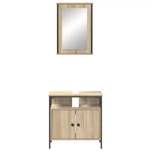 Fürdőszoba bútor szett 2 pcs Barna 60 x 30 x 60 cm Faanyag