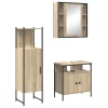 Fürdőszoba bútor szett 3 pcs Barna 33 x 33 x 120.5 cm Faanyag