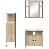 Fürdőszoba bútor szett 3 pcs Barna 33 x 33 x 120.5 cm Faanyag